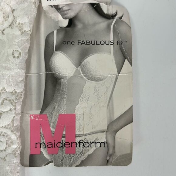 Maidenform White Lace Strapless Push Up Bustier New with Tags Size 36 C - Picture 4 of 10